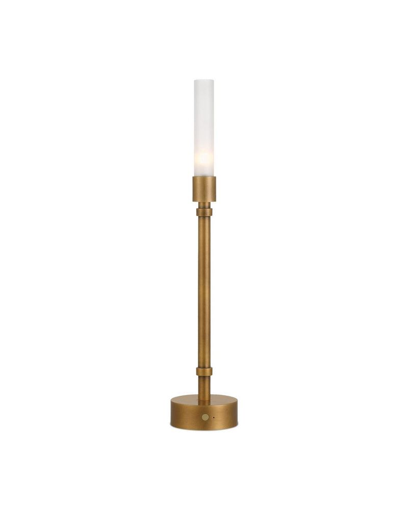 Currey and Company 6700-0013 One Light Table Lamp, Polished Antique Brass / Clear