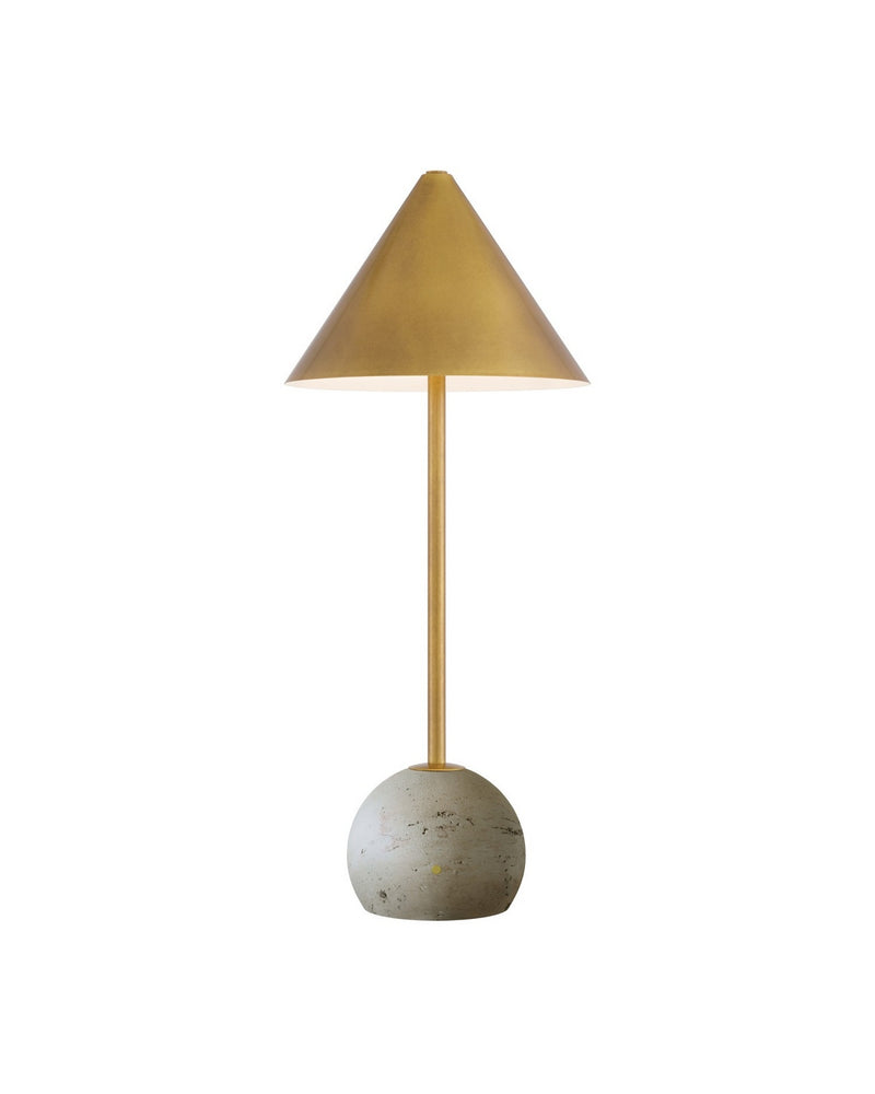 Currey and Company 6700-0014 One Light Table Lamp, Natural / Antique Brass
