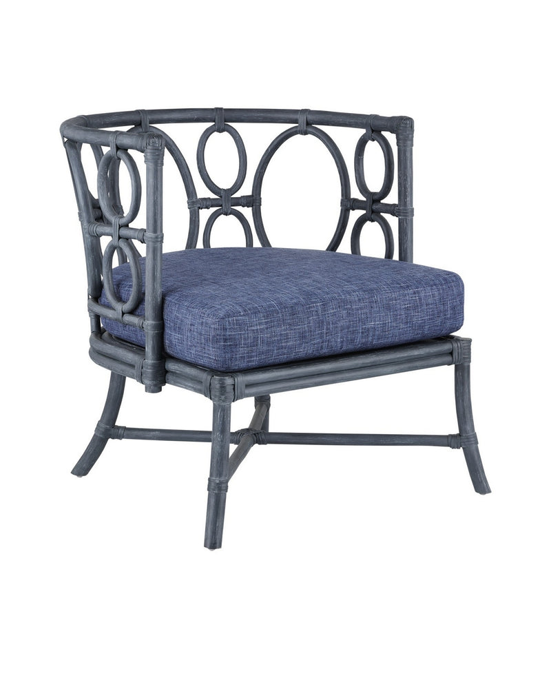 Currey and Company 7000-0622 Chair, Vintage Navy