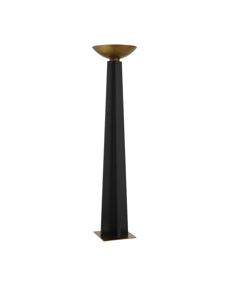 Currey and Company 8000-0167 LED Floor Lamp, Black / Antique Brass