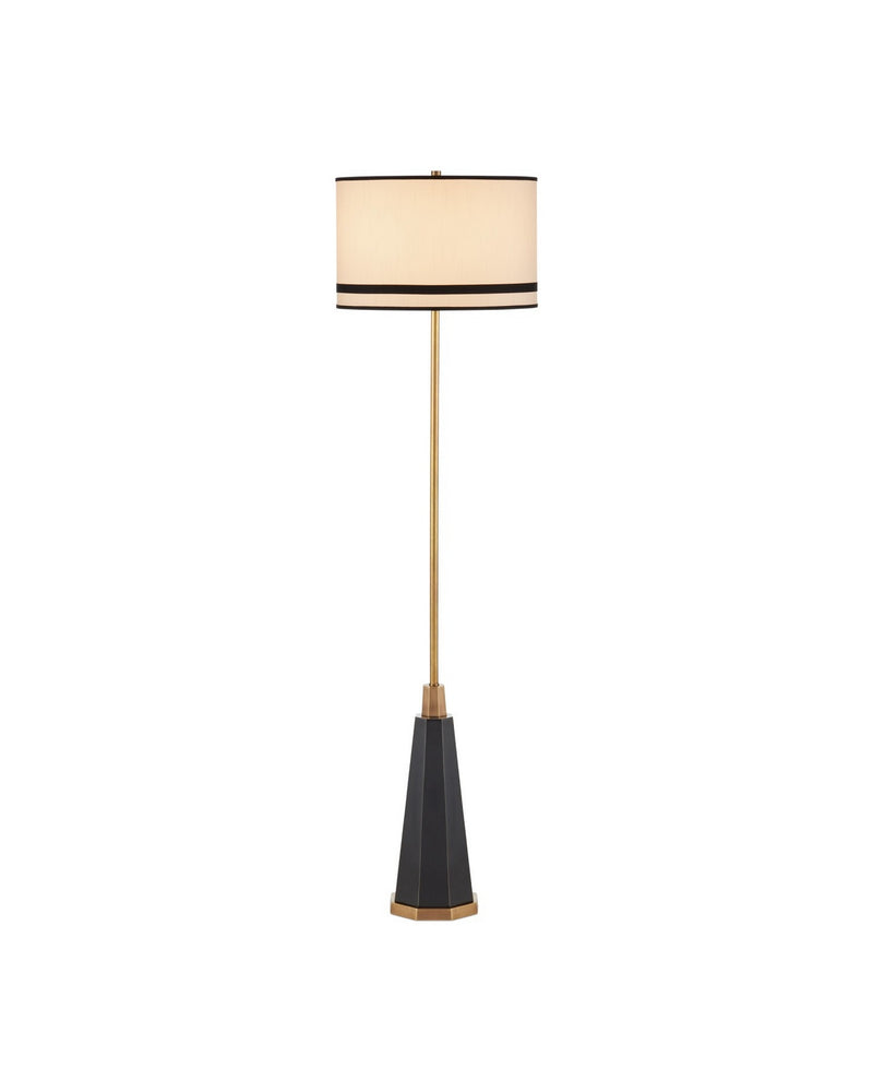 Currey and Company 8000-0174 One Light Floor Lamp, Black / Bronze / Antique Brass