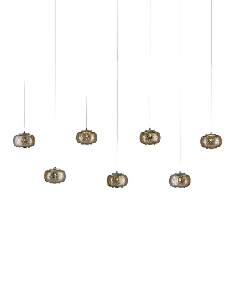 Currey and Company 9000-1057 Seven Light Pendant, Nickel