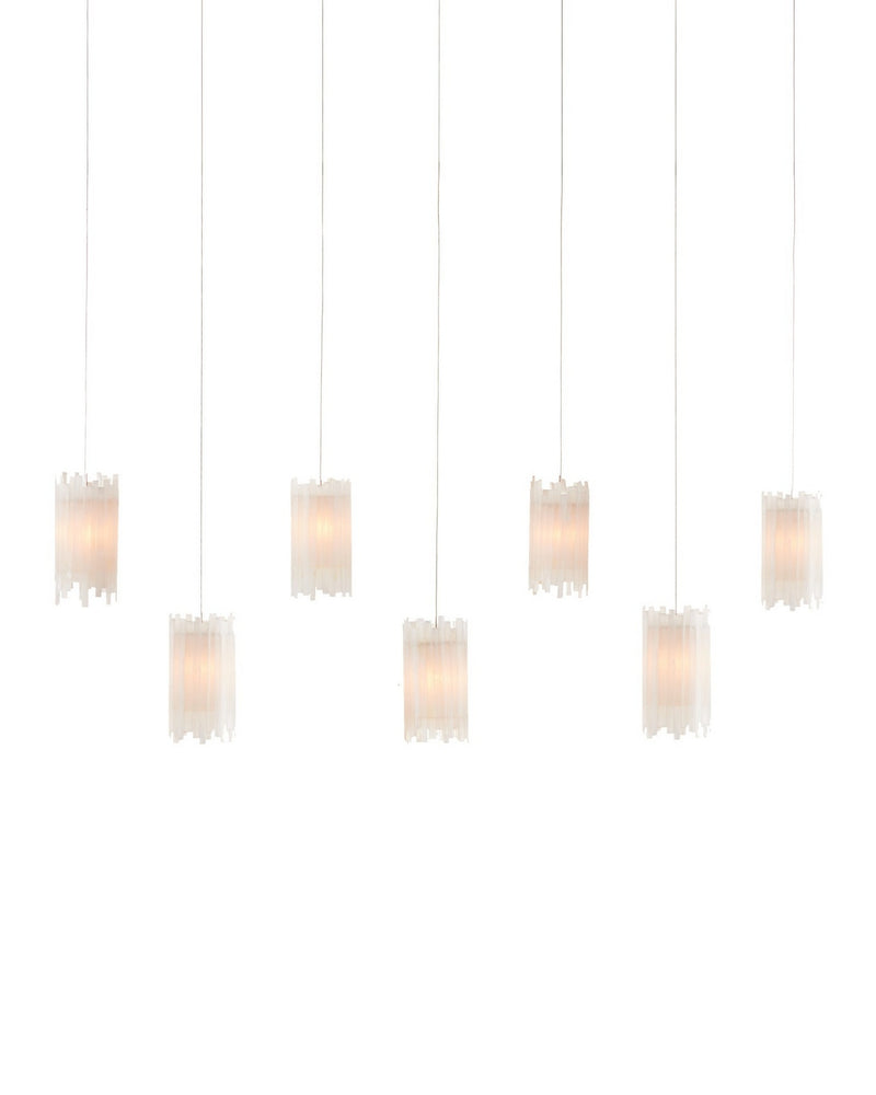 Currey and Company 9000-1062 Seven Light Pendant, Frosted White