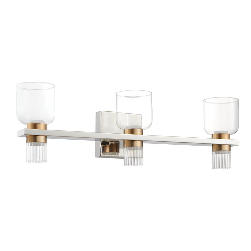 Thesis 207681A LED Vanity, Polished Nickel, Champagne Gold