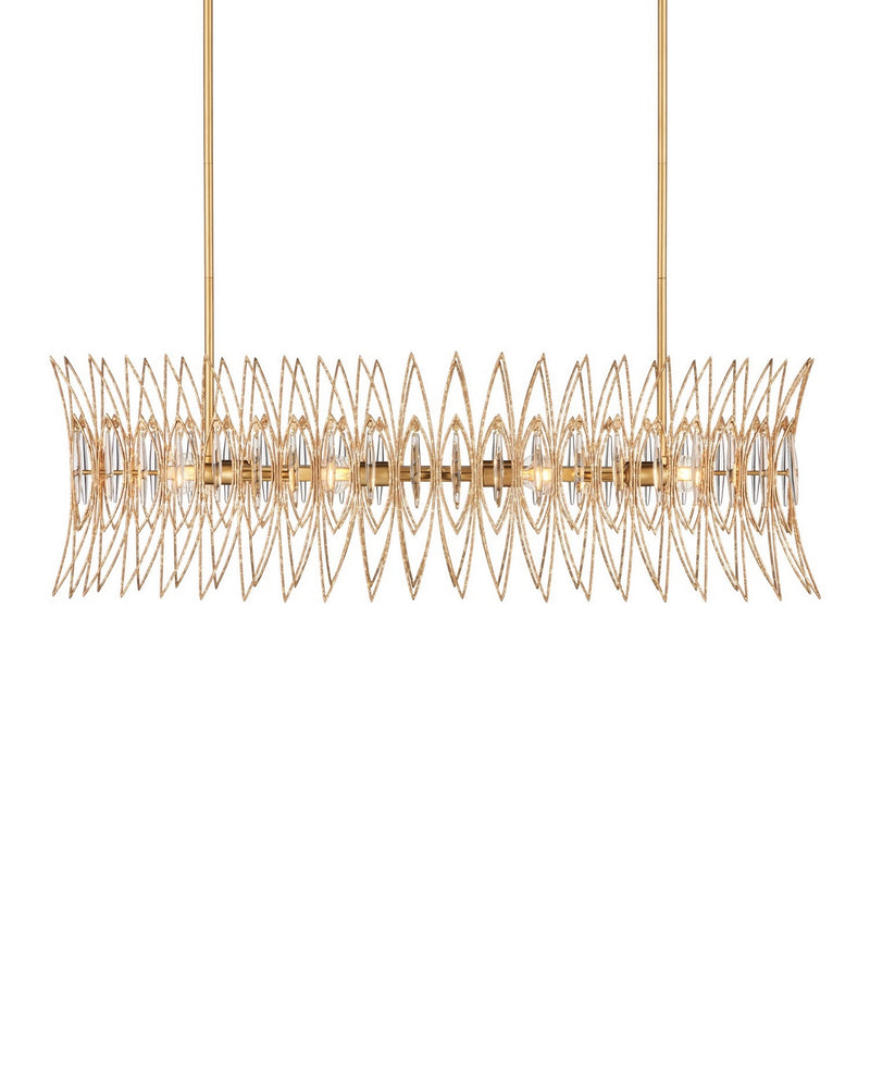 Currey and Company 9000-1286 Eight Light Chandelier, Clear / Luxor Gold