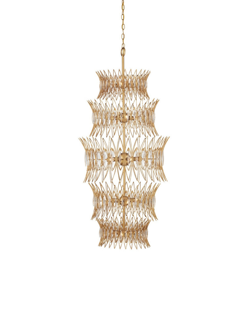 Currey and Company 9000-1288 18 Light Chandelier, Clear / Luxor Gold