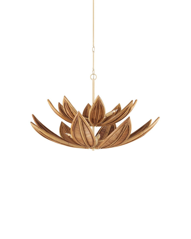 Currey and Company 9000-1298 Eight Light Chandelier, Natural / Coco Cream