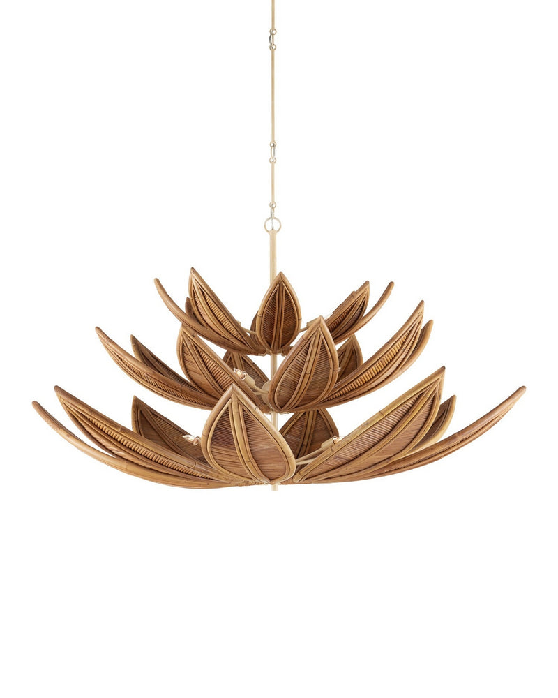 Currey and Company 9000-1299 12 Light Chandelier, Natural / Coco Cream