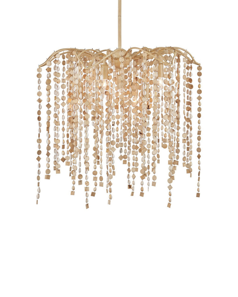 Currey and Company 9000-1301 Seven Light Chandelier, Natural / Coco Cream