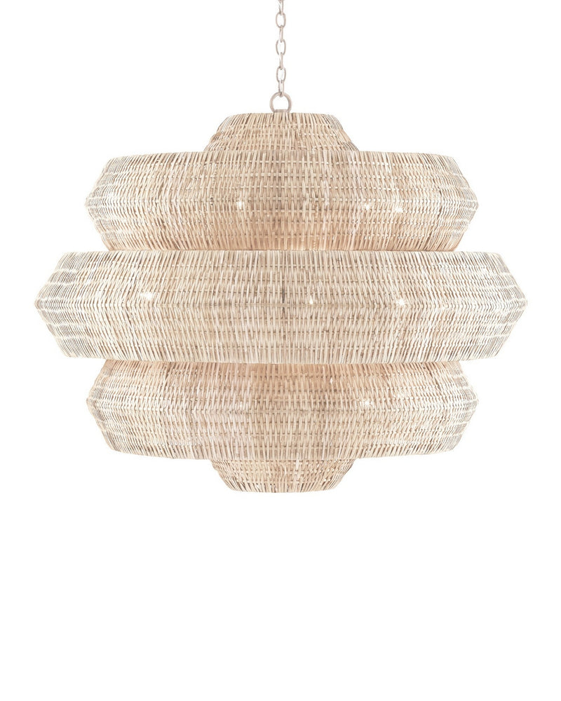 Currey and Company 9000-1315 18 Light Chandelier, Bleached Natural / Snow White