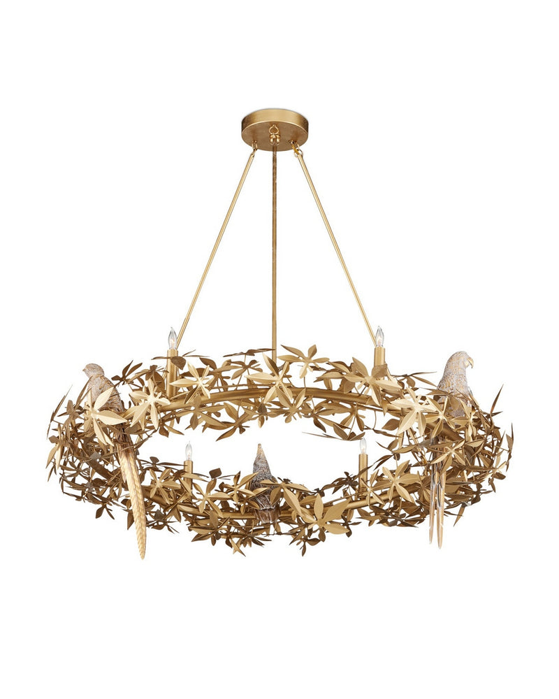 Currey and Company 9000-1320 Six Light Chandelier, Swedish Gold