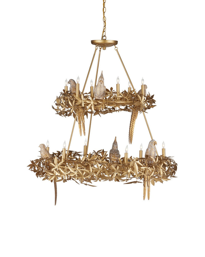 Currey and Company 9000-1321 12 Light Chandelier, Swedish Gold