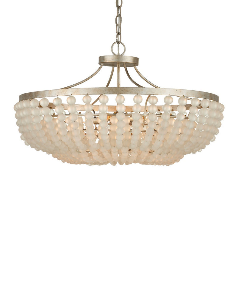 Currey and Company 9000-1323 Four Light Semi-Flush Mount, Frosted / Silver Granello