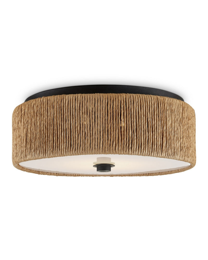 Currey and Company 9999-0061 LED Flush Mount, Blacksmith/Natural