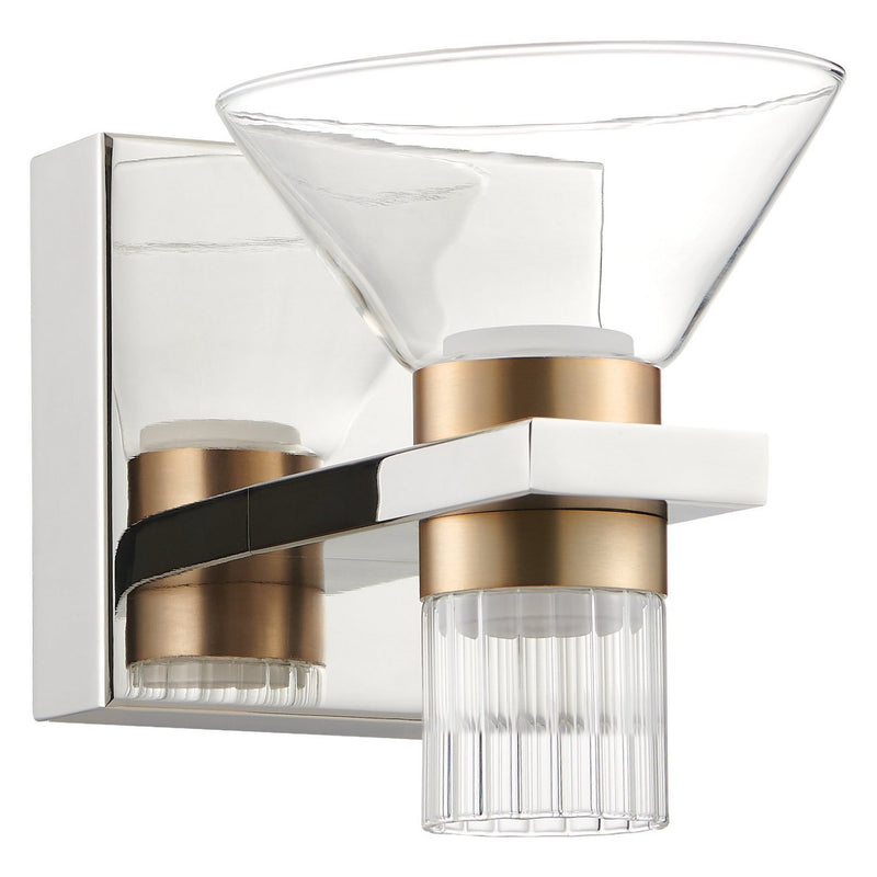 Thesis 207687A LED Vanity, Polished Nickel, Champagne Gold