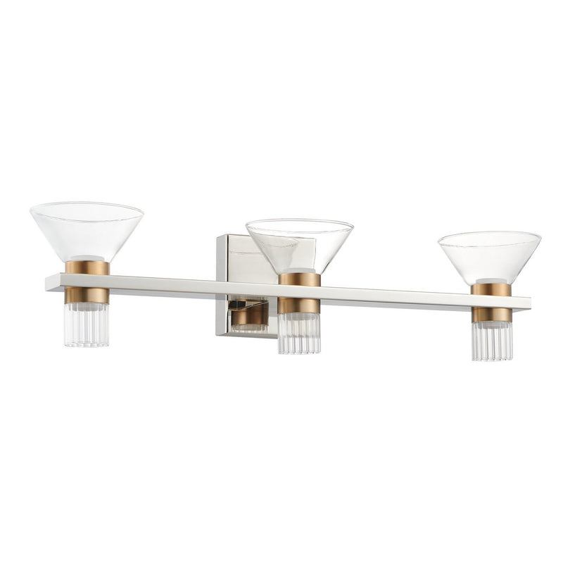Thesis 207689A LED Vanity, Polished Nickel, Champagne Gold