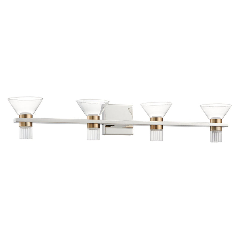 Thesis 207691A LED Vanity, Polished Nickel, Champagne Gold