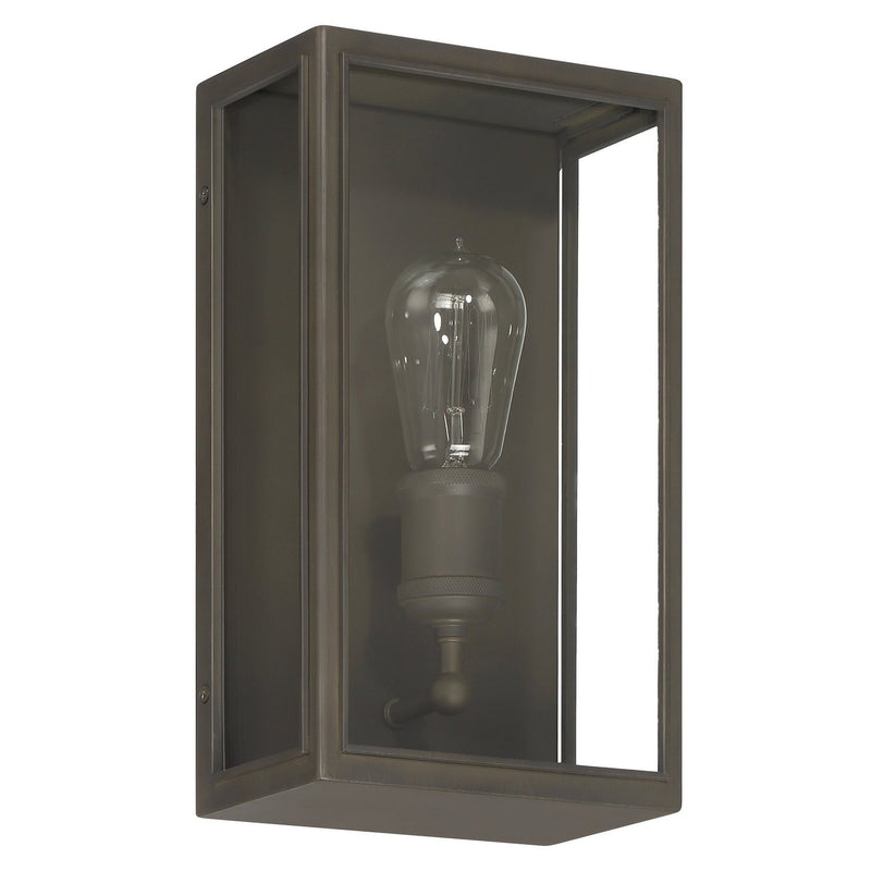 Thesis 207727A One Light Exterior Wall Sconce, Blackened Brass