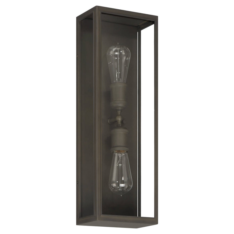 Thesis 207729A Two Light Exterior Wall Sconce, Blackened Brass