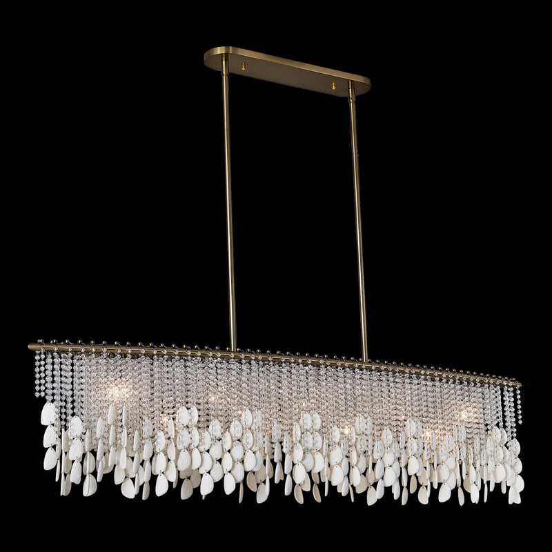 Allegri 047361-038-FR001 Nine Light Linear Pendant, Brushed Champagne Gold