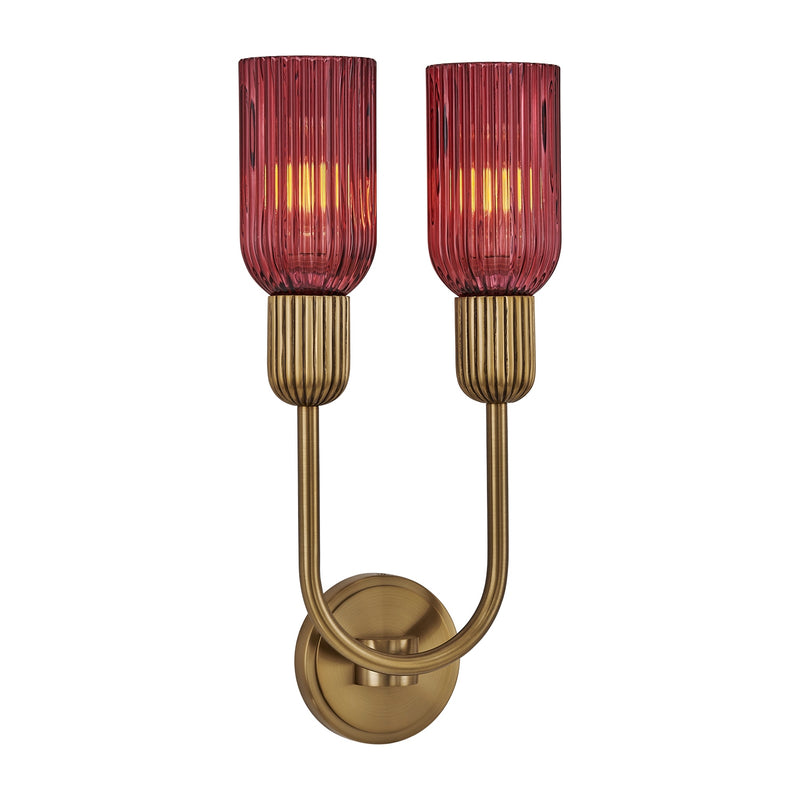 Kalco 519621STB/MGNT Two Light Wall Sconce, Satin Brass