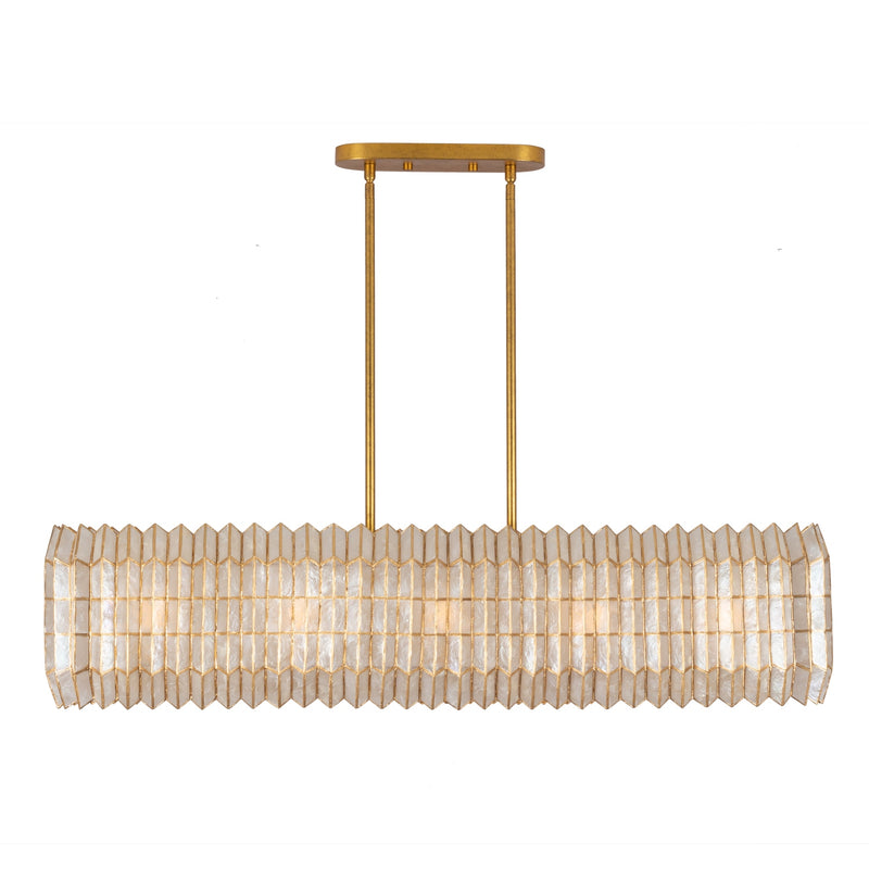 Kalco 522661OL Ten Light Linear Pendant, Oxidized Gold Leaf
