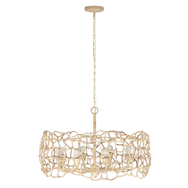 Kalco 527355WIV Eight Light Chandelier, Warm Ivory