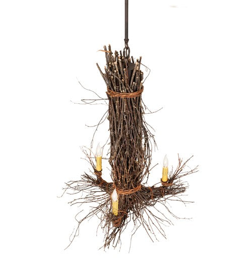Meyda Tiffany 287932 Three Light Chandelier, Mahogany Bronze