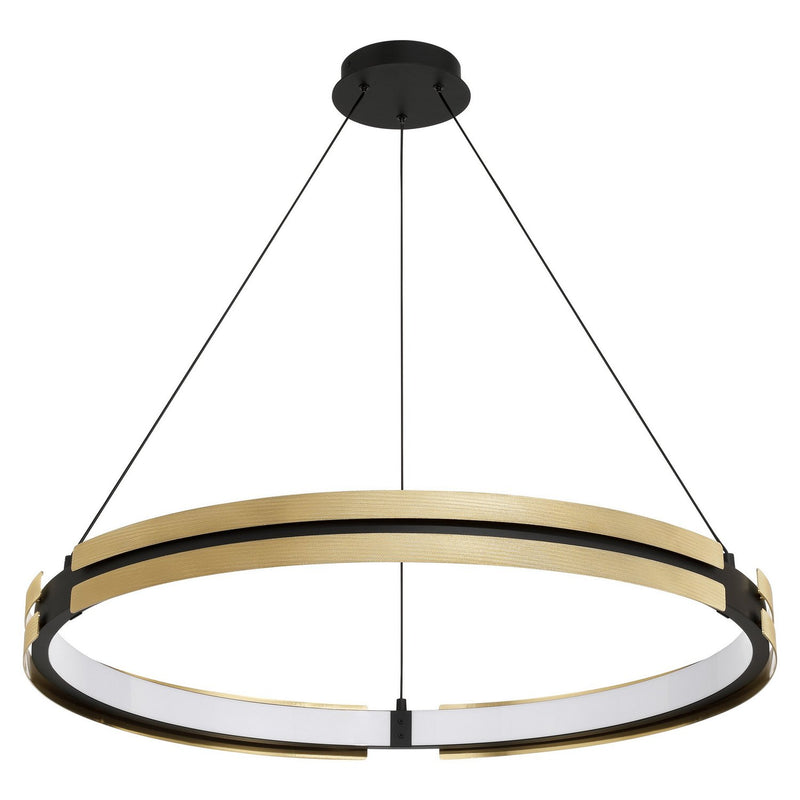 Thesis 207774A LED Pendant, Matte Black, Brushed Gold