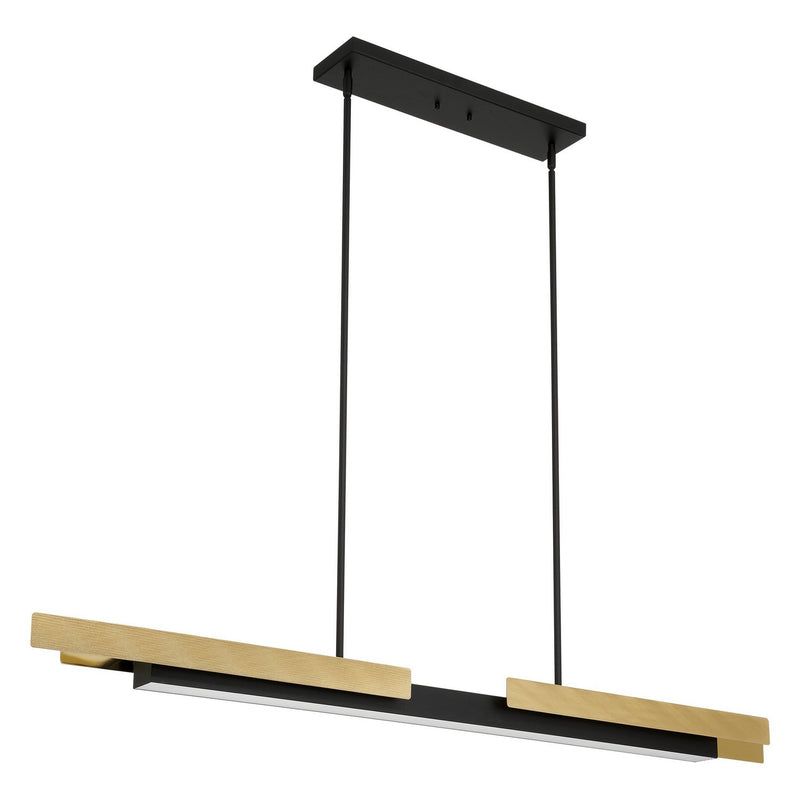 Thesis 207775A LED Linear Pendant, Matte Black, Brushed Gold