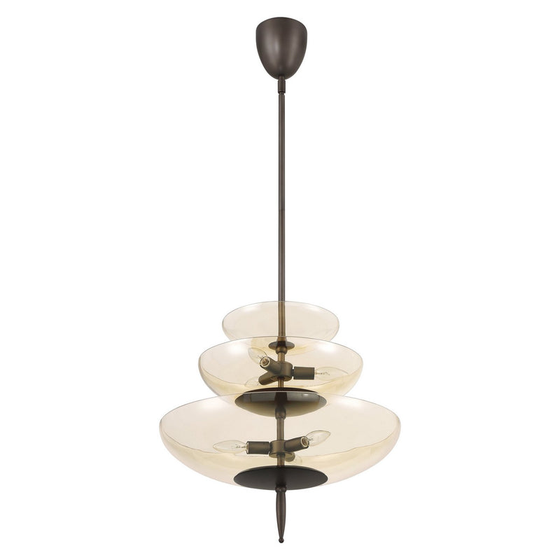 Thesis 207781A Six Light Pendant, Forged Bronze