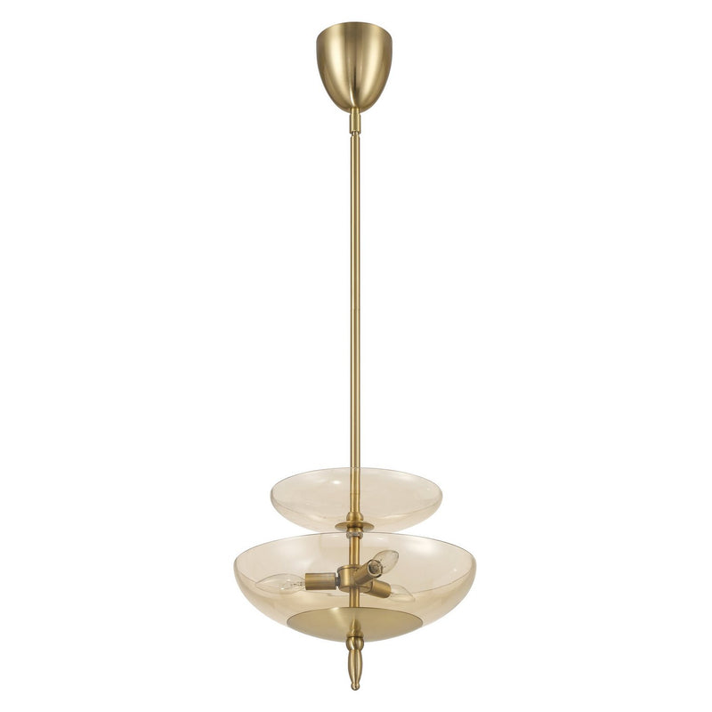 Thesis 207784A Three Light Convertible Pendant, Brushed Gold