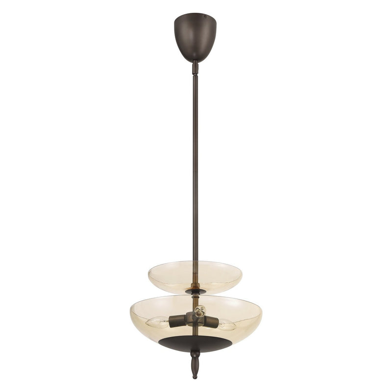 Thesis 207785A Three Light Convertible Pendant, Forged Bronze