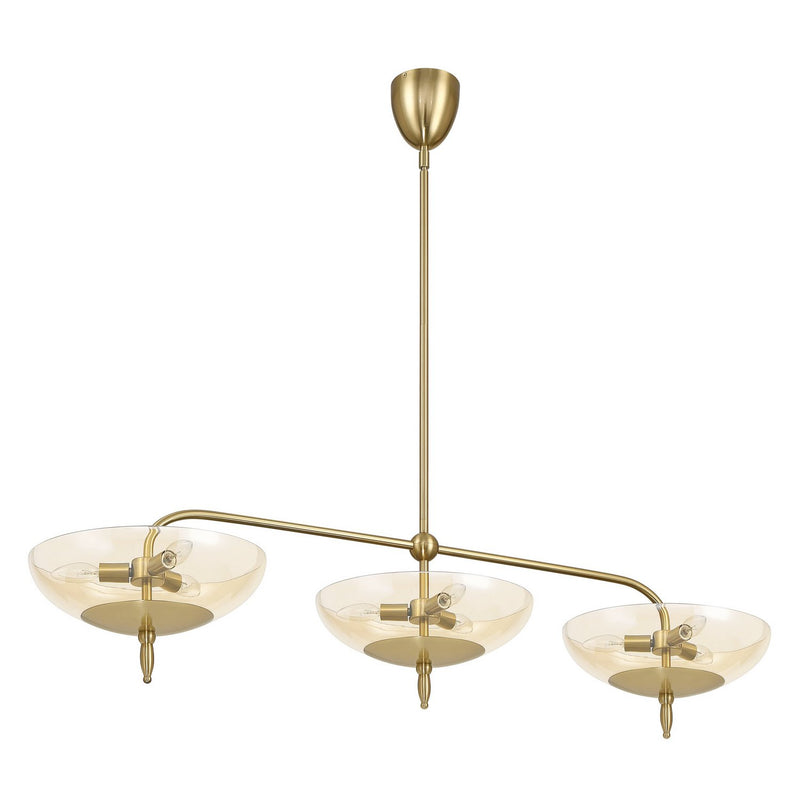 Thesis 207786A Nine Light Linear Pendant, Brushed Gold