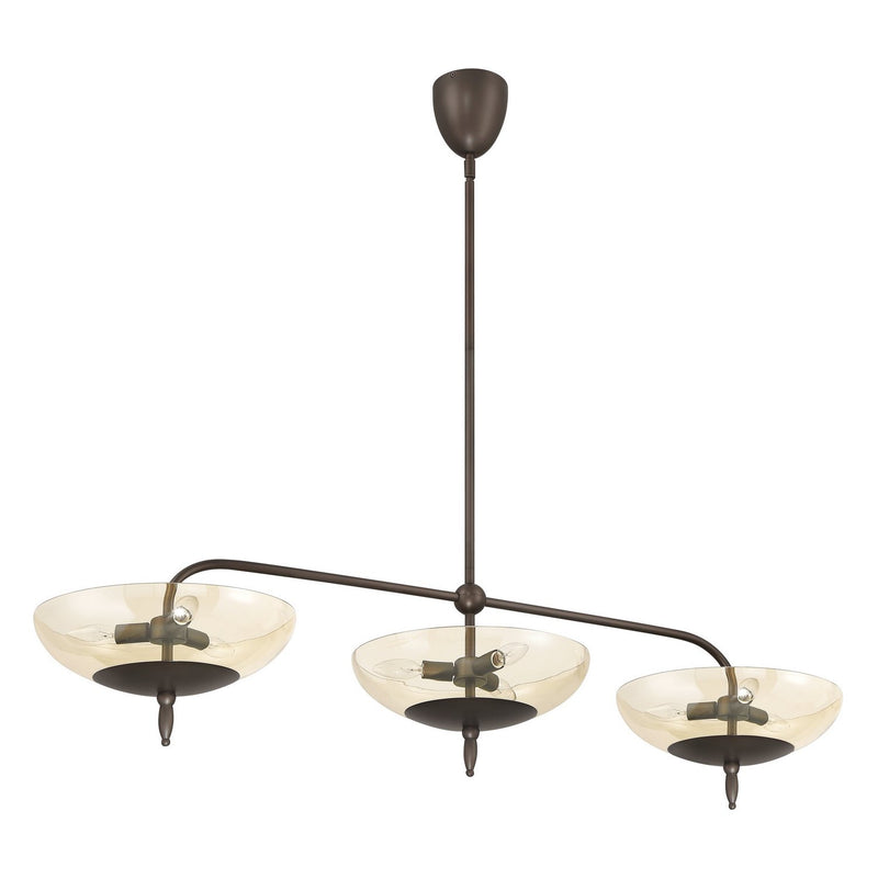 Thesis 207787A Nine Light Linear Pendant, Forged Bronze