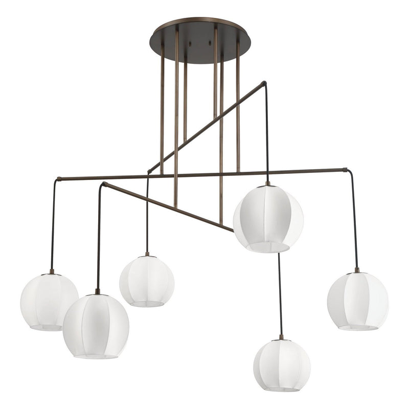 Thesis 207791A Six Light Chandelier, Forged Bronze