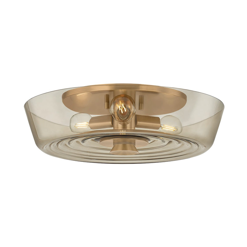 Troy Lighting C3916-PBR Three Light Flush Mount, Patina Brass