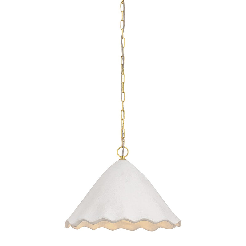Mitzi H1026701-AGB/WP One Light Pendant, Aged Brass