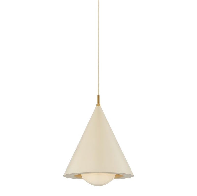 Mitzi H1085701A-AGB/TBQ One Light Pendant, Aged Brass