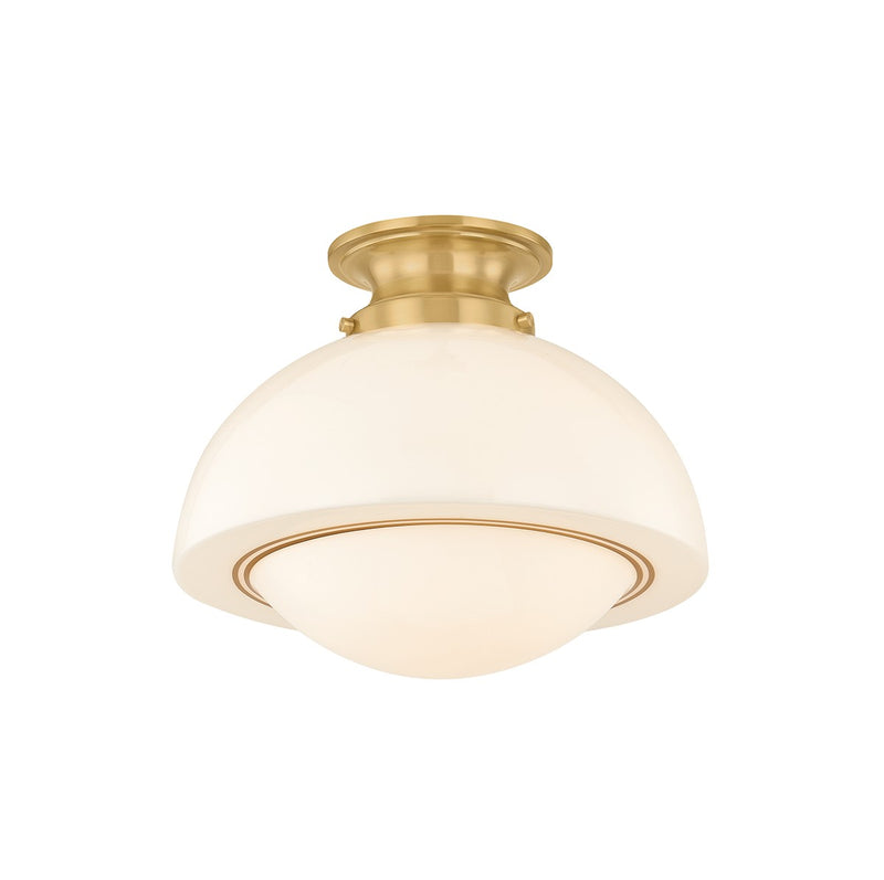 Mitzi H1090601S-AGB One Light Semi Flush Mount, Aged Brass