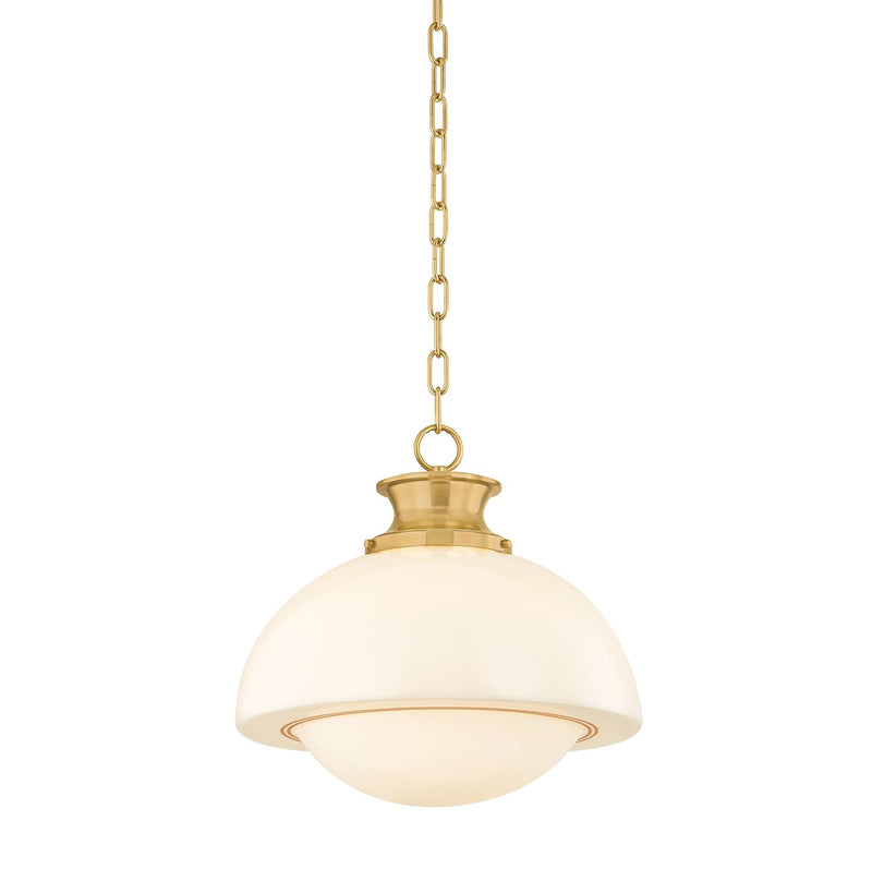 Mitzi H1090701-AGB One Light Pendant, Aged Brass