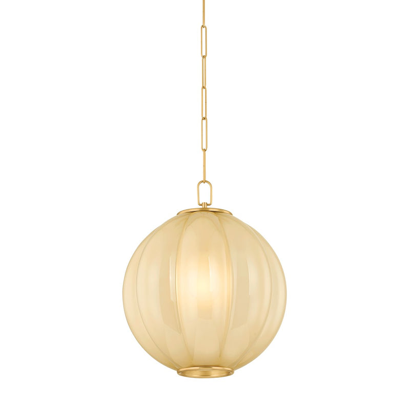 Mitzi H1091701L-AGB One Light Pendant, Aged Brass