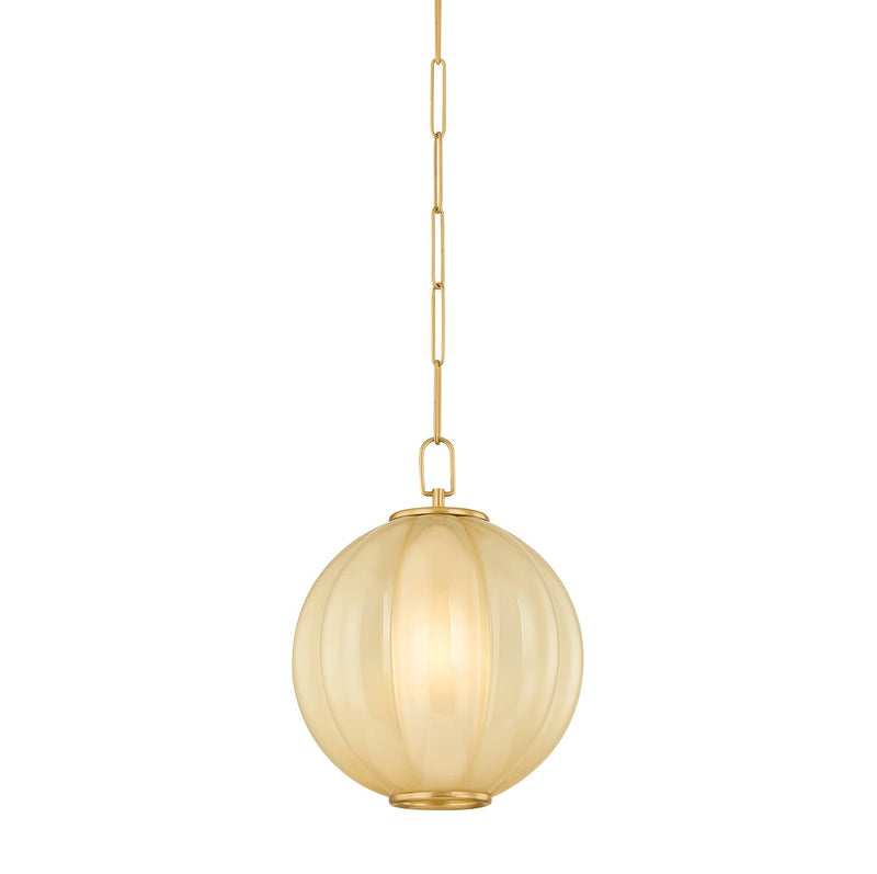 Mitzi H1091701S-AGB One Light Pendant, Aged Brass