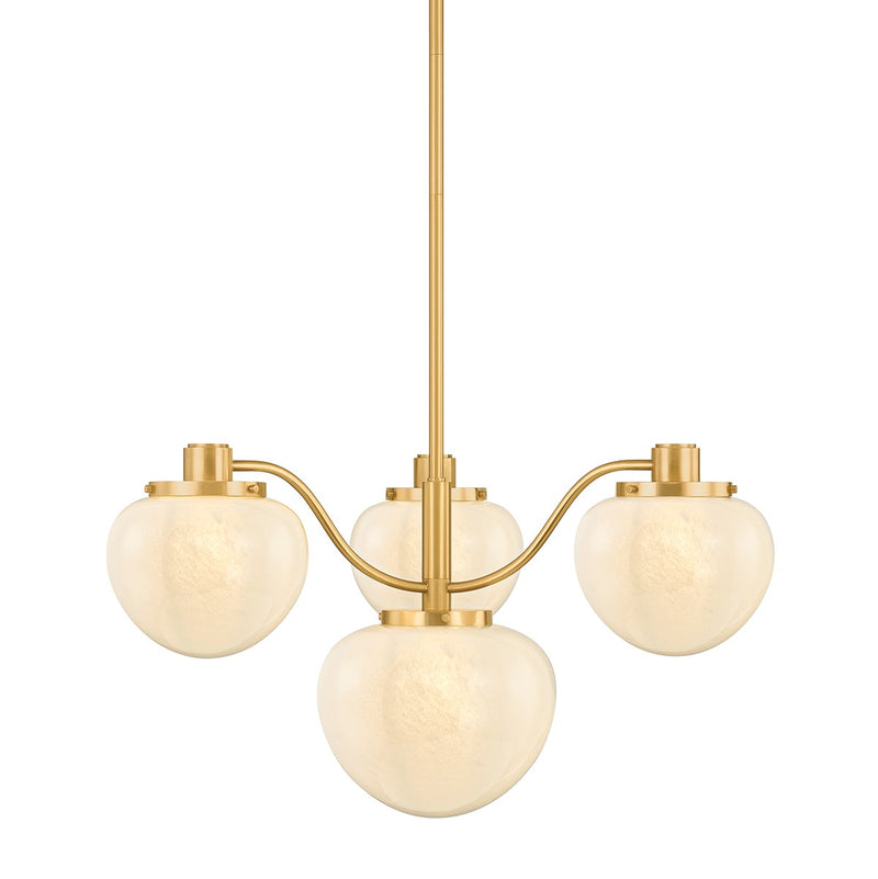 Mitzi H1093804-AGB Four Light Chandelier, Aged Brass