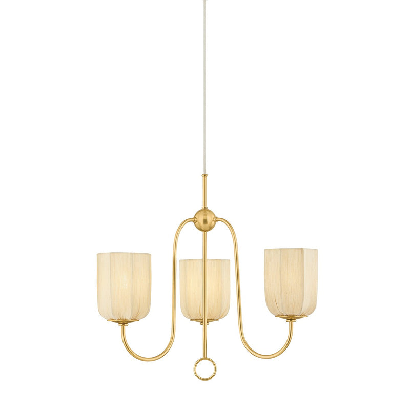 Mitzi H1094803-AGB Three Light Chandelier, Aged Brass