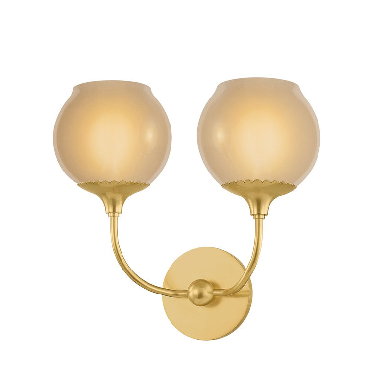 Mitzi H1098102-AGB Two Light Wall Sconce, Aged Brass