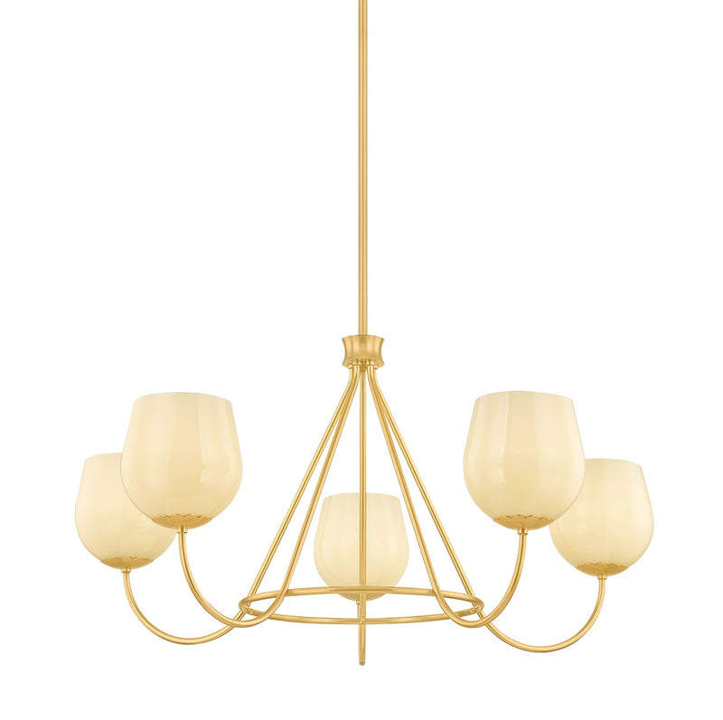 Mitzi H1106805-AGB One Light Chandelier, Aged Brass