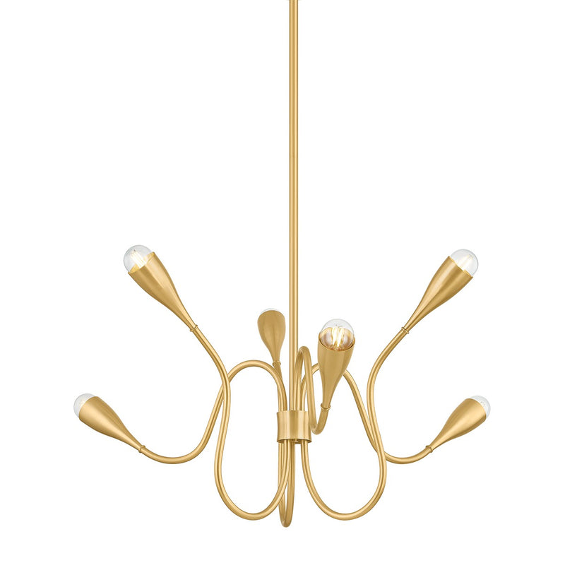 Mitzi H1108806-AGB Six Light Chandelier, Aged Brass