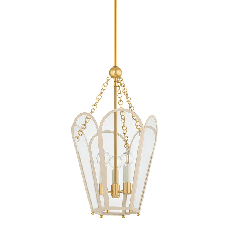 Mitzi H1132703-AGB/SBQ Three Light Lantern, Aged Brass