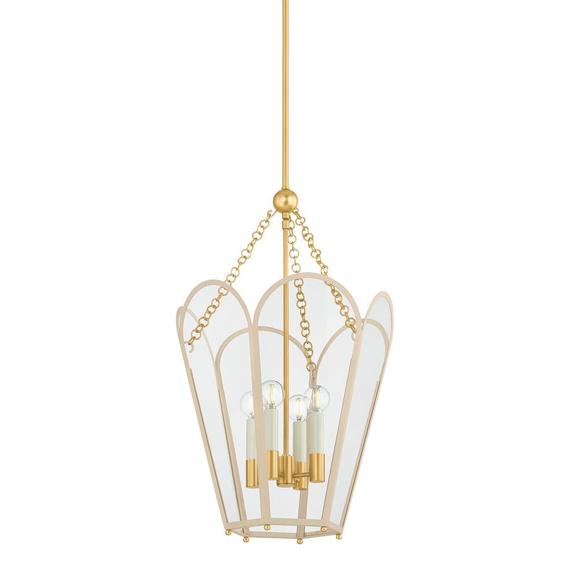 Mitzi H1132704-AGB/SBQ Four Light Lantern, Aged Brass